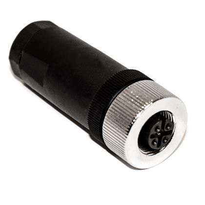 Mueller BU-12ZU04-PG7 M12 Connector, 4-Position Female Straight, 22-26AWG