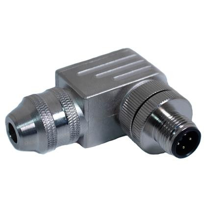 Mueller BU-12ZS43-PG9 M12 Connector, 4-Position Male Right Angle, 18-22AWG