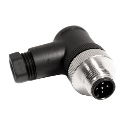 Mueller BU-12ZU25-PG9 M12 Connector, 5-Position Male Right Angle, 18-22AWG