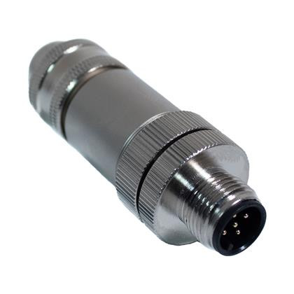 Mueller BU-12ZS35-PG9 M12 Connector, 5-Position Male Straight, 18-22AWG