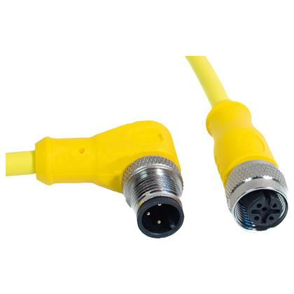 Mueller C3BC01M010 M12 Cord, 3-Position Male Right Angle-Female Strght, 18AWG, 10M