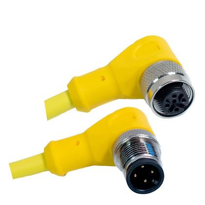 Mueller C4BD02M010 M12 Cord, 4-Pos Male Right Angle-Female Right Angle, 18AWG, 10M