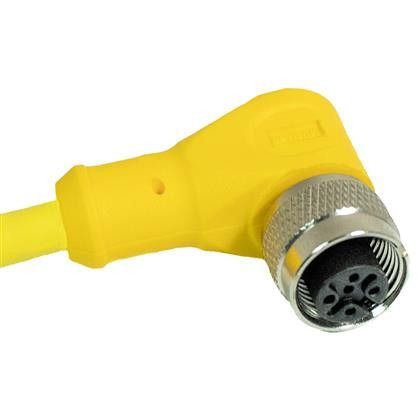 Mueller C3D01M010 M12 Cordset, 3-Position Female Right Angle-Open End, 18AWG, 10M