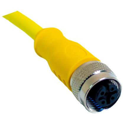 Mueller C3C01M010 M12 Cordset, 3-Position Female Straight to Open End, 18 AWG, 10M