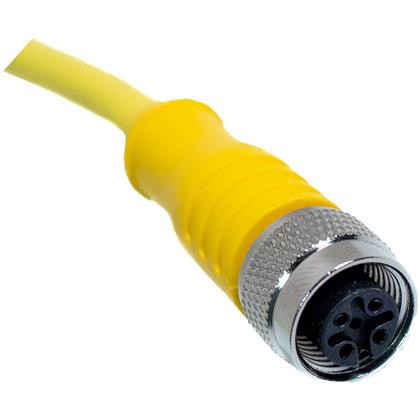 Mueller C4C02F010 M12 Cordset, 4-Position Female Straight-Open End, 18 AWG, 10FT