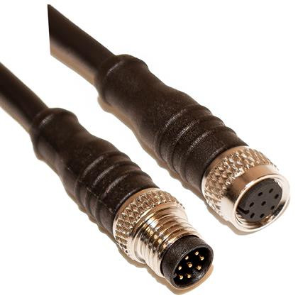 Mueller C88AC04M010 M8 Cord, 8-Pos Male Straight-Female Straight, 26AWG, 10M