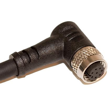 Mueller C88D04M002 M8 Cord, 8-Position Female Right Angle to Open End, 26AWG, 2M