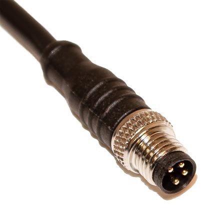 Mueller C84A02M002 M8 Cordset, 4-Position Male Straight to Open End, 24 AWG, 2M