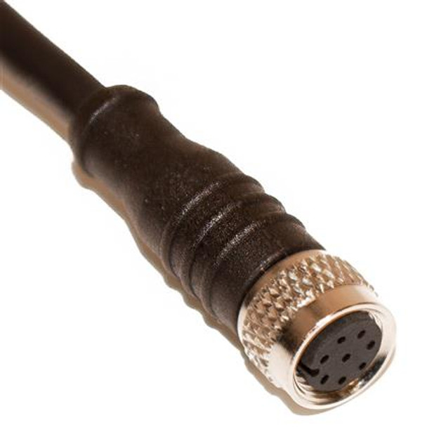 Mueller C88C04M005 M8 Cordset, 8-Position Female Straight to Open End, 26 AWG, 5M