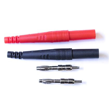 Mueller BU-P6383-02 Pair of Shrouded 4mm Banana Plugs red/black