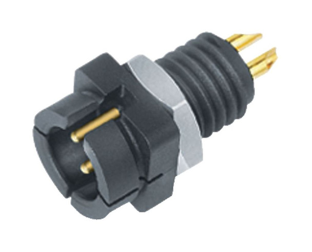 Binder 09-9765-30-04 Snap-In IP40 Male panel mount connector, Contacts: 4, unshielded, solder, IP40 | American Cable Assemblies