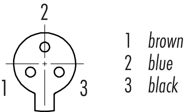 Binder 79-9002-12-03 Snap-In IP40 Female cable connector, Contacts: 3, unshielded, moulded on the cable, IP40, PVC, black, 3 x 0.25 mm², 2 m