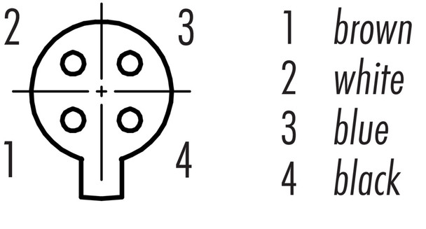 Binder 79-9004-12-04 Snap-In IP40 Female cable connector, Contacts: 4, unshielded, moulded on the cable, IP40, PVC, black, 4 x 0.25 mm², 2 m