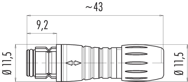 Binder 99-9226-00-08 Snap-In IP67 Female cable connector, Contacts: 8, 3.5-5.0 mm, unshielded, solder, IP67