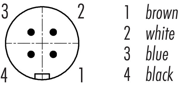 Binder 77-7405-0000-50004-0200 Snap-In IP67 Male cable connector, Contacts: 4, unshielded, moulded on the cable, IP67, PUR, black, 4 x 0.25 mm², 2 m