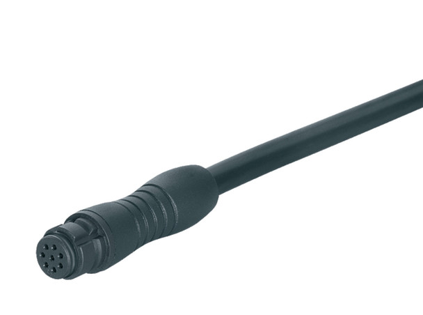 Binder 77-7406-0000-50008-0200 Snap-In IP67 Female cable connector, Contacts: 8, unshielded, moulded on the cable, IP67, PUR, black, 8 x 0.25 mm², 2 m | American Cable Assemblies
