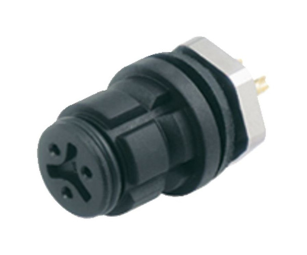 Binder 99-9208-00-03 Snap-In IP67 Female panel mount connector, Contacts: 3, unshielded, solder, IP67 | American Cable Assemblies