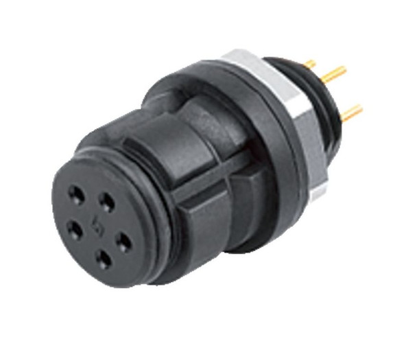 Binder 99-9212-090-04 Snap-In IP67 Female panel mount connector, Contacts: 4, unshielded, THT, IP67 | American Cable Assemblies