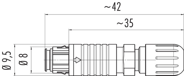 Binder 99-4710-00-04 Micro Push-Pull  IP67 Female cable connector, Contacts: 4, 3.0-4.0 mm, unshielded, solder, IP67