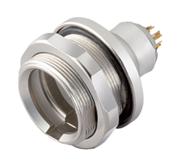 Binder 09-4907-080-03 Push-Pull Male panel mount connector, Contacts: 3, unshielded, solder, IP67, front fastened | American Cable Assemblies