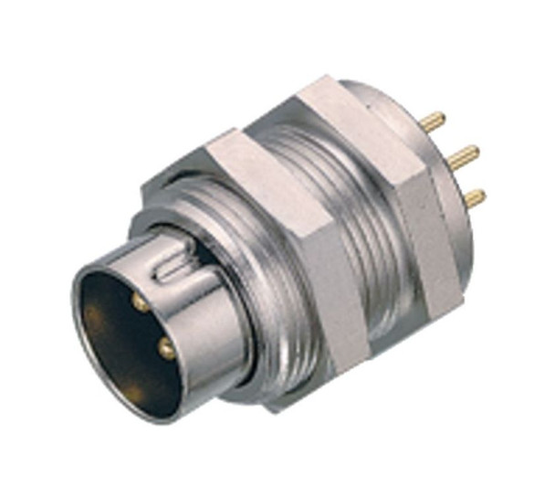 Binder 09-0477-22-07 M9 IP40 Male panel mount connector, Contacts: 7, unshielded, THT, IP40 | American Cable Assemblies