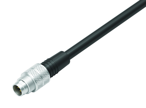 Binder 79-1455-215-05 M9 IP67 Male cable connector, Contacts: 5, unshielded, moulded on the cable, IP67, PUR, black, 5 x 0.25 mm², 5 m | American Cable Assemblies