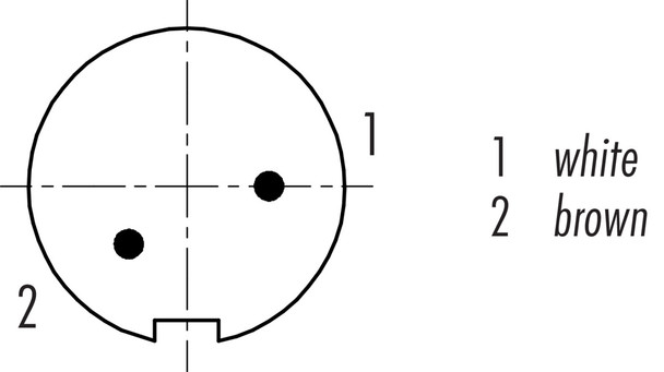 Binder 79-1401-12-02 M9 IP67 Male cable connector, Contacts: 2, shielded, moulded on the cable, IP67, PUR, black, 5 x 0.25 mm², 2 m