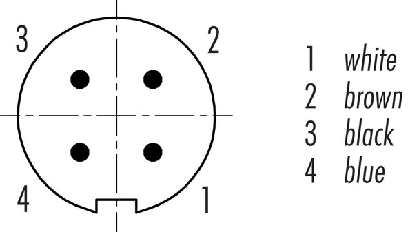 Binder 79-1409-12-04 M9 IP67 Male cable connector, Contacts: 4, shielded, moulded on the cable, IP67, PUR, black, 5 x 0.25 mm², 2 m