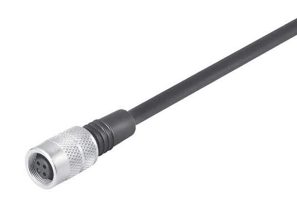 Binder 79-1456-215-05 M9 IP67 Female cable connector, Contacts: 5, unshielded, moulded on the cable, IP67, PUR, black, 5 x 0.25 mm², 5 m | American Cable Assemblies