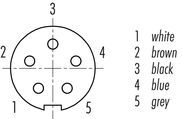Binder 79-1456-272-05 M9 IP67 Female angled connector, Contacts: 5, unshielded, moulded on the cable, IP67, PUR, black, 5 x 0.25 mm², 2 m