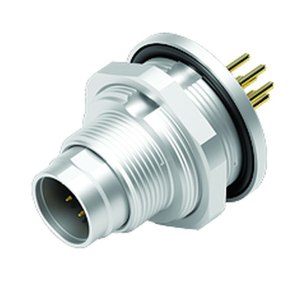 Binder 09-0427-90-08 M9 IP67 Male panel mount connector, Contacts: 8, unshielded, THT, IP67, front fastened | American Cable Assemblies