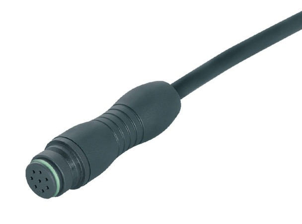 Binder 77-6406-0000-50003-0200 Snap-In IP67 Female cable connector, Contacts: 3, unshielded, moulded on the cable, IP67, PUR, black, 3 x 0.75 mm², 2 m | American Cable Assemblies