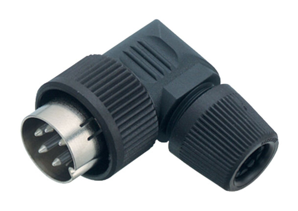 Binder 99-0605-72-03 Bayonet Male angled connector, Contacts: 3, 6.0-8.0 mm, unshielded, solder, IP40 | American Cable Assemblies