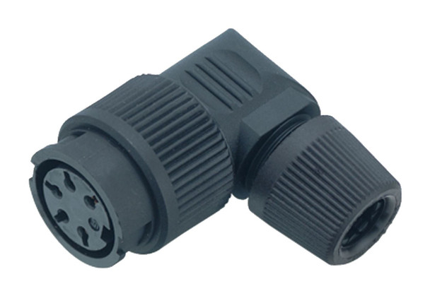 Binder 99-0606-72-03 Bayonet Female angled connector, Contacts: 3, 6.0-8.0 mm, unshielded, solder, IP40 | American Cable Assemblies