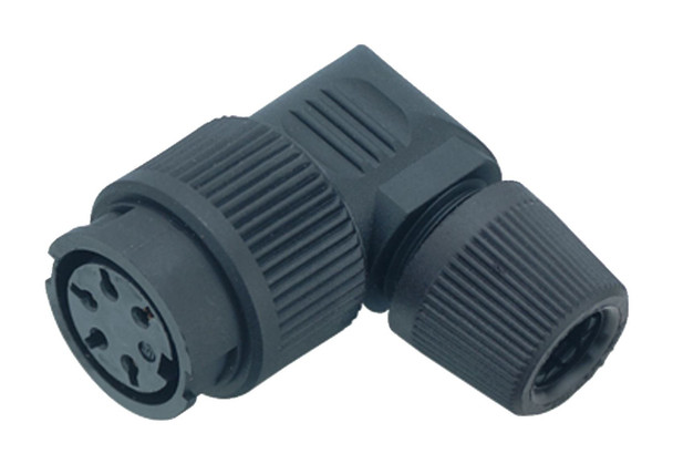 Binder 99-0618-72-06 Bayonet Female angled connector, Contacts: 6, 6.0-8.0 mm, unshielded, solder, IP40 | American Cable Assemblies