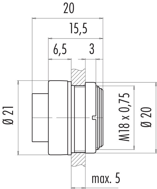 Binder 99-0683-00-07 Bayonet Male panel mount connector, Contacts: 7, unshielded, solder, IP40