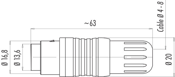 Binder 99-4838-00-14 Push-Pull Female cable connector, Contacts: 14, 4.0-8.0 mm, shieldable, solder, IP67