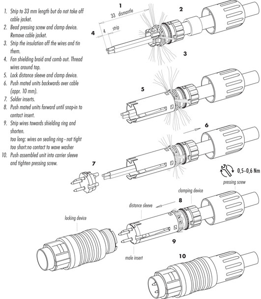 Binder 99-4838-00-14 Push-Pull Female cable connector, Contacts: 14, 4.0-8.0 mm, shieldable, solder, IP67