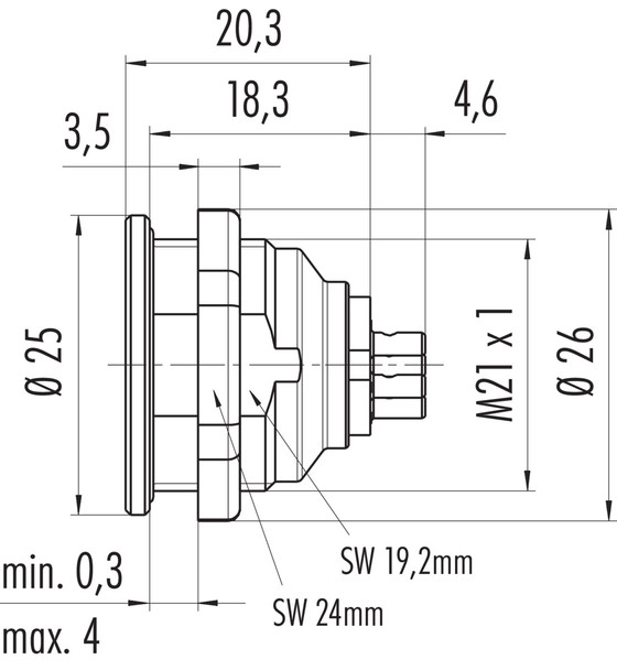 Binder 09-4827-15-07 Push-Pull Male panel mount connector, Contacts: 7, unshielded, solder, IP67