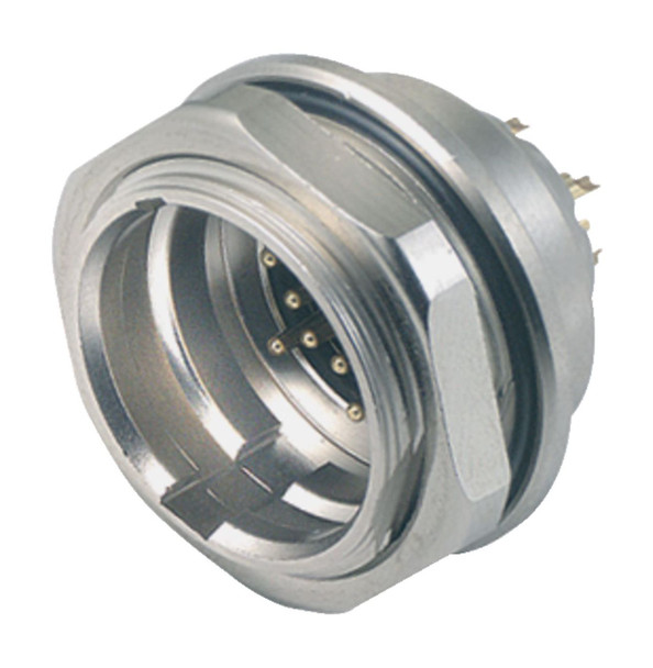 Binder 09-4831-80-08 Push-Pull Male panel mount connector, Contacts: 8, unshielded, solder, IP67, front fastened | American Cable Assemblies