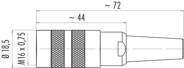 Binder 99-2018-92-05 M16 IP40 Female cable connector, Contacts: 5 (05-b), 6.0-8.0 mm, shieldable, solder, IP40