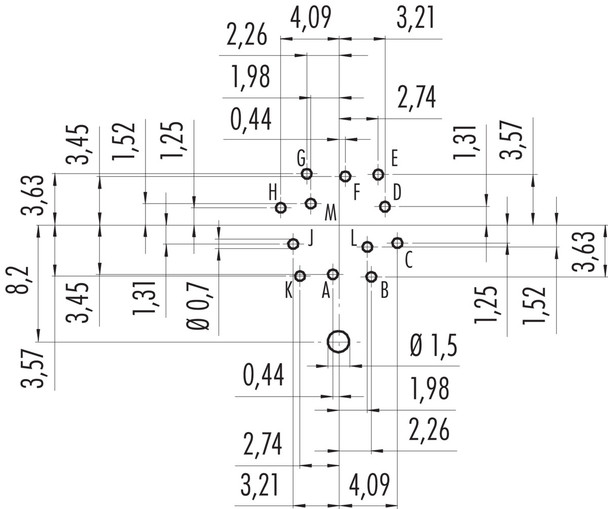 Binder 09-0332-290-12 M16 IP40 Female panel mount connector, Contacts: 12 (12-a), shieldable, THT, IP40, front fastened