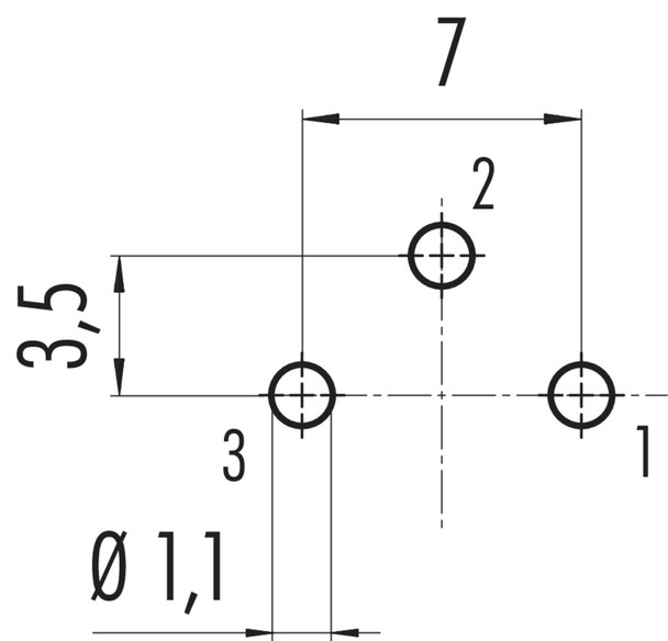 Binder 09-0307-99-03 M16 IP40 Male panel mount connector, Contacts: 3 (03-a), unshielded, THT, IP40, front fastened