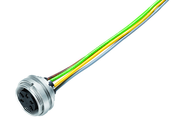 Binder 09-0328-782-07 M16 IP40 Female panel mount connector, Contacts: 7 (07-a), unshielded, single wires, IP40 | American Cable Assemblies