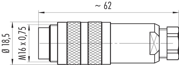 Binder 99-5125-15-07 M16 IP67 Male cable connector, Contacts: 7 (07-a), 4.0-6.0 mm, shieldable, solder, IP67, UL