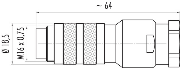 Binder 99-5805-15-16 M16 IP67 Male cable connector, Contacts: 16, 8.0-10.0 mm, shieldable, solder, IP67, UL