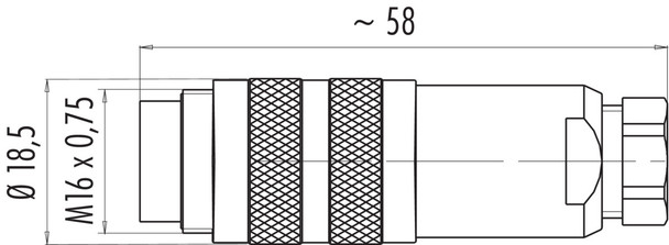 Binder 99-5125-00-07 M16 IP67 Male cable connector, Contacts: 7 (07-a), 4.0-6.0 mm, shieldable, solder, IP67, UL