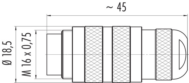 Binder 99-5125-740-07 M16 IP67 Male cable connector, Contacts: 7 (07-a), 4.1-7.8 mm, unshielded, crimping (Crimp contacts must be ordered separately), IP67, UL, Short version