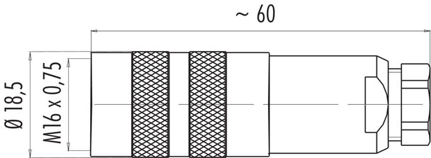 Binder 99-5110-00-04 M16 IP67 Female cable connector, Contacts: 4 (04-a), 4.0-6.0 mm, shieldable, solder, IP67, UL