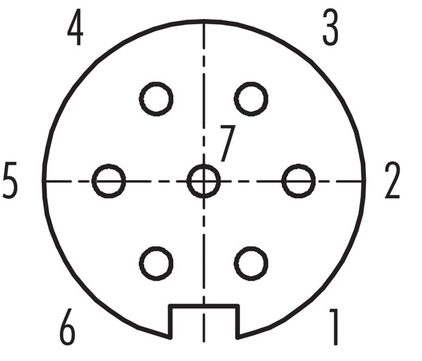 Binder 99-5126-60-07 M16 IP67 Female cable connector, Contacts: 7 (07-a), 4.1-7.8 mm, shieldable, solder, IP68, Short version